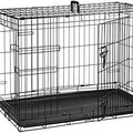 Double-Door Folding Metal Dog Crate