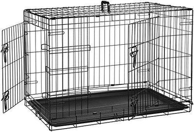 Double-Door Folding Metal Dog Crate