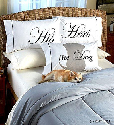 3 Piece "His Hers the Dog" Pillowcase Set