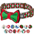Christmas Dog Collar with Detachable Bow Tie