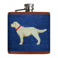 Yellow Labrador Retriever Needlepoint Flask