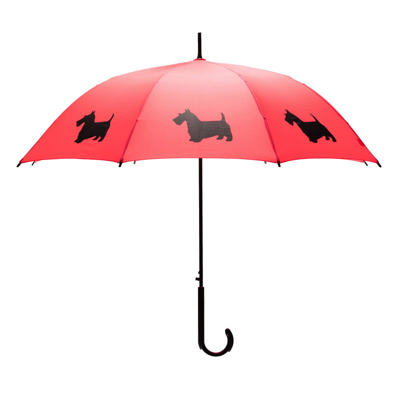 Scottish Terrier Umbrella Black on Red