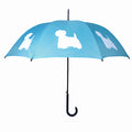 West Highland Terrier Umbrella White on Powder Blue