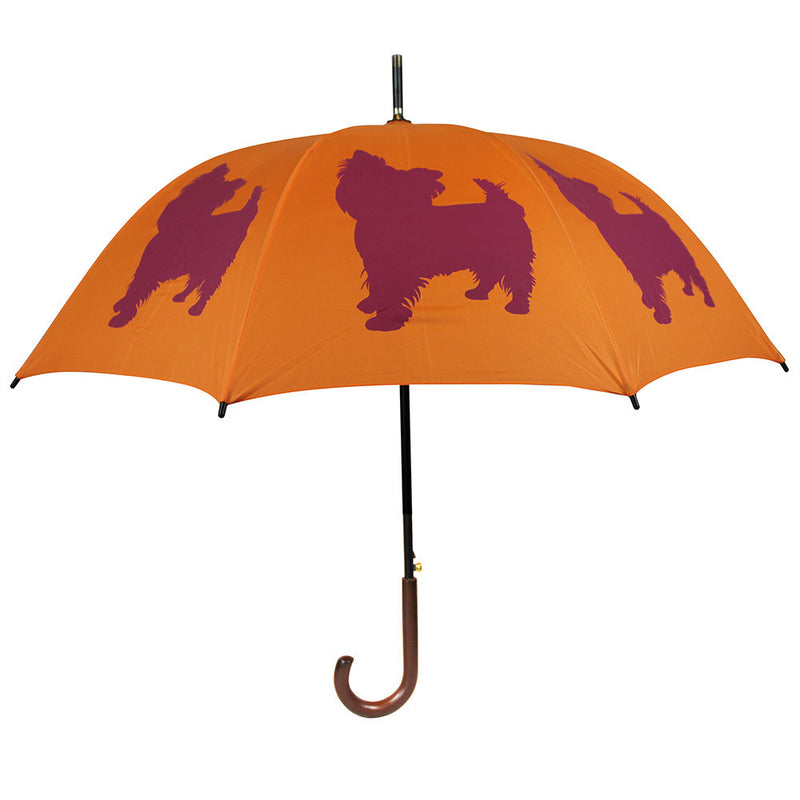 Yorkshire Terrier Umbrella Red on Persimmon Orange