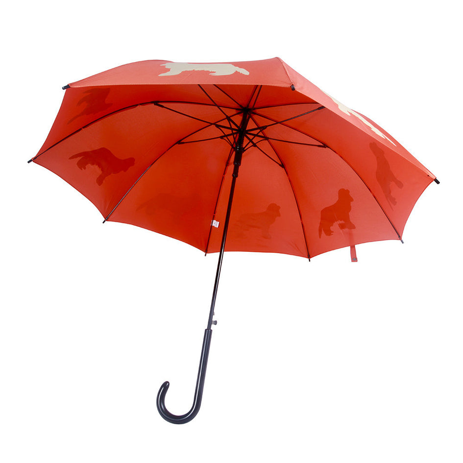 Cavalier King Charles Spaniel Umbrella Beige on Orange