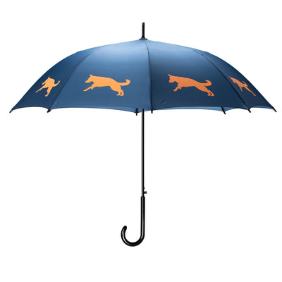 German Shepherd Umbrella Orange on Navy Blue