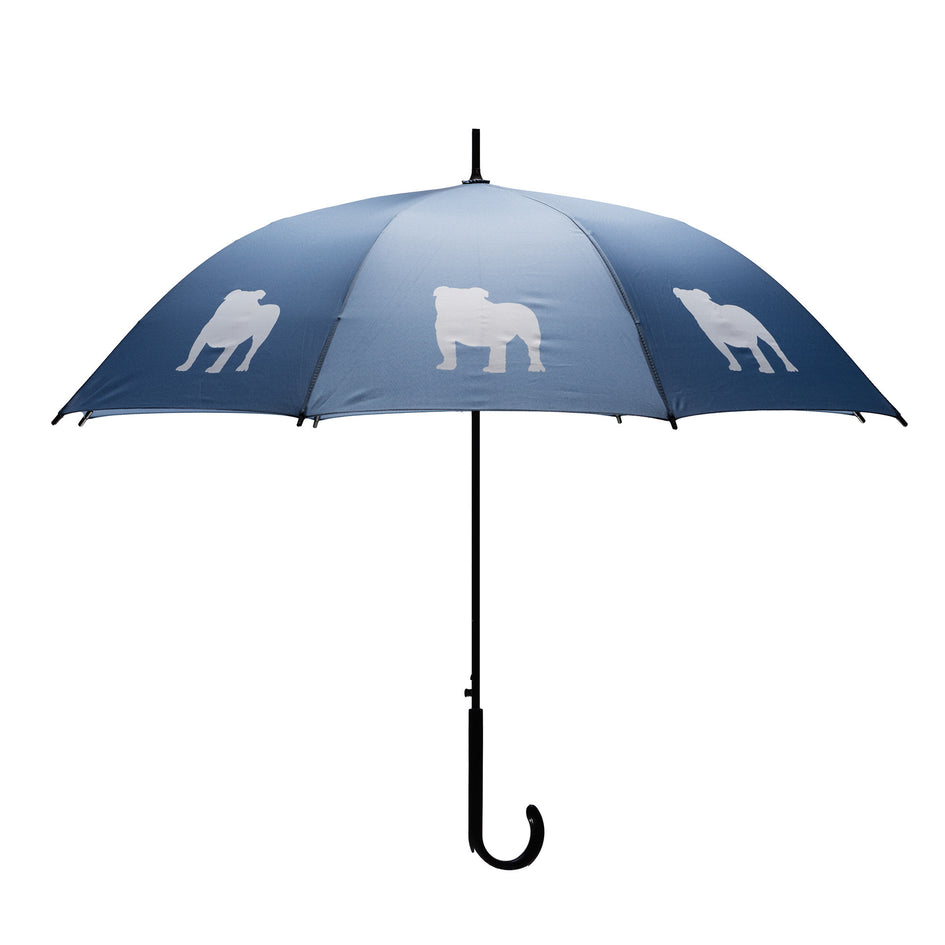 Bulldog Umbrella White on Navy Blue