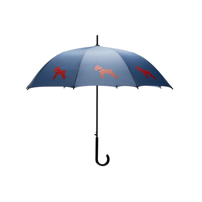 Standard Schnauzer Umbrella Red on Navy Blue
