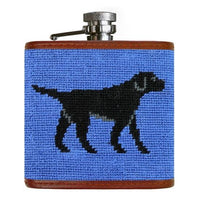 Black Labrador Retriever Needlepoint Flask