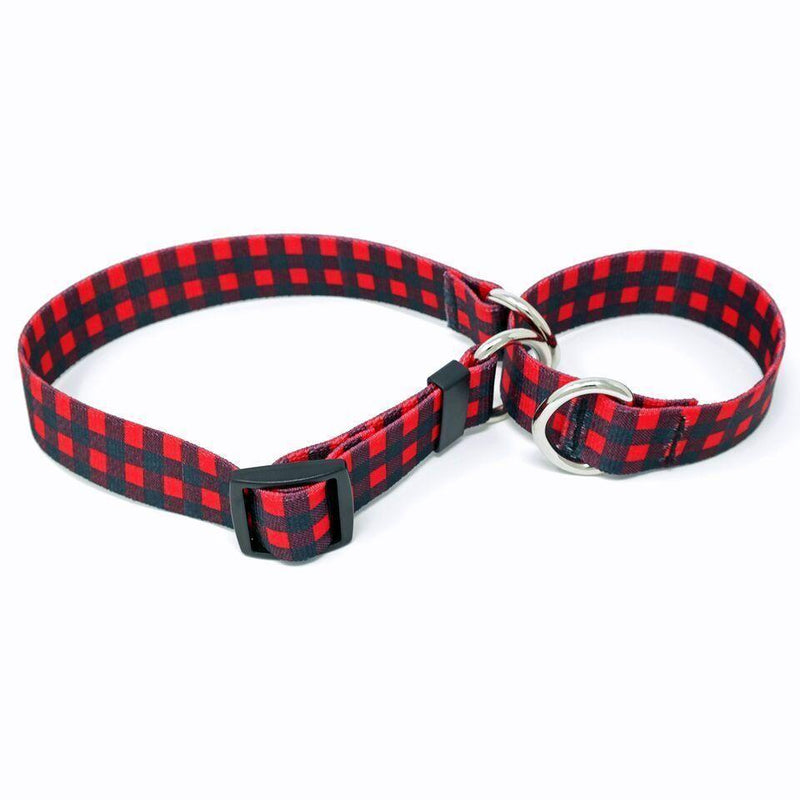 Buffalo Plaid Red Martingale Collar