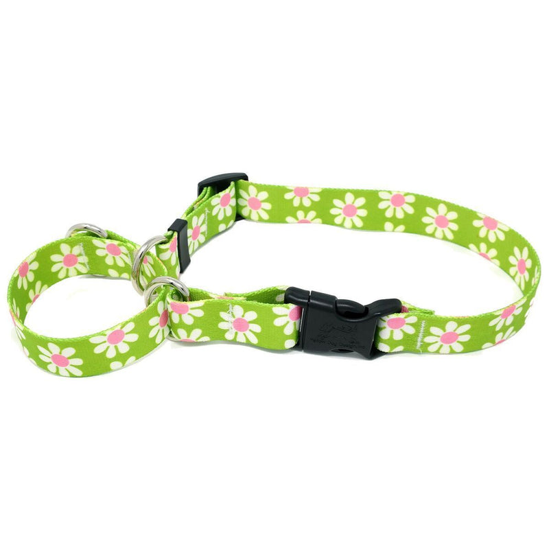 Green Daisy Martingale Collar with Clip