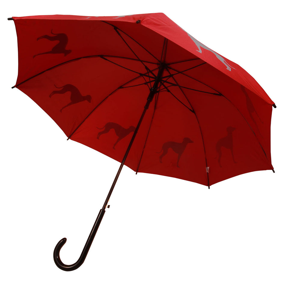 Greyhound Umbrella Grey on Red