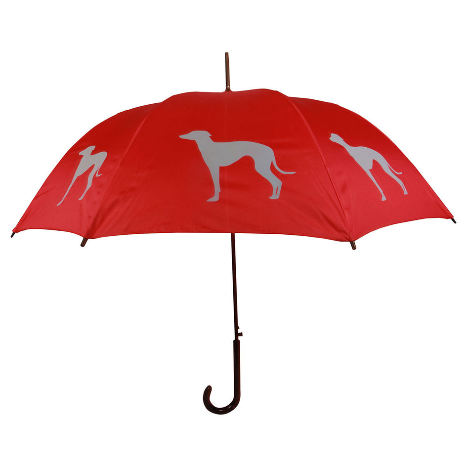 Greyhound Umbrella Grey on Red