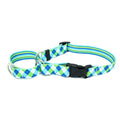 Blue & Green Argyle With Stripes Martingale Collar With Clip