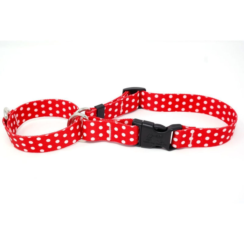 Red Polka Dot Martingale Collar with Clip