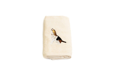 Embroidered Beagle Hand Towel