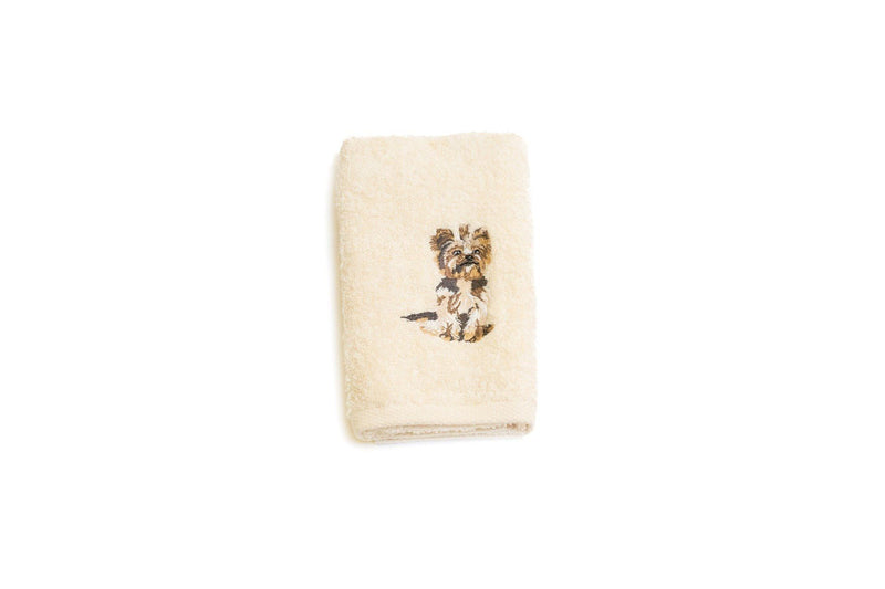 Embroidered Yorkshire Terrier Hand Towel