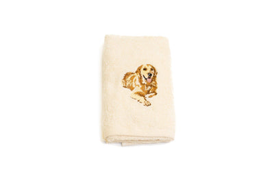 Embroidered Golden Retriever Hand Towel
