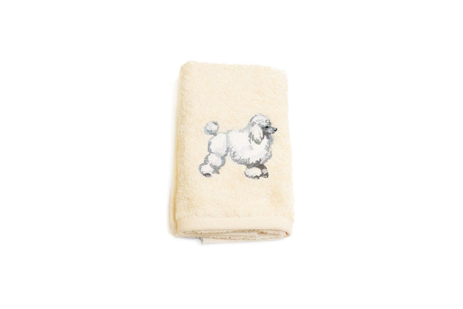 Embroidered Poodle Hand Towel