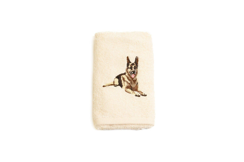 Embroidered German Shepherd Dog Hand Towel