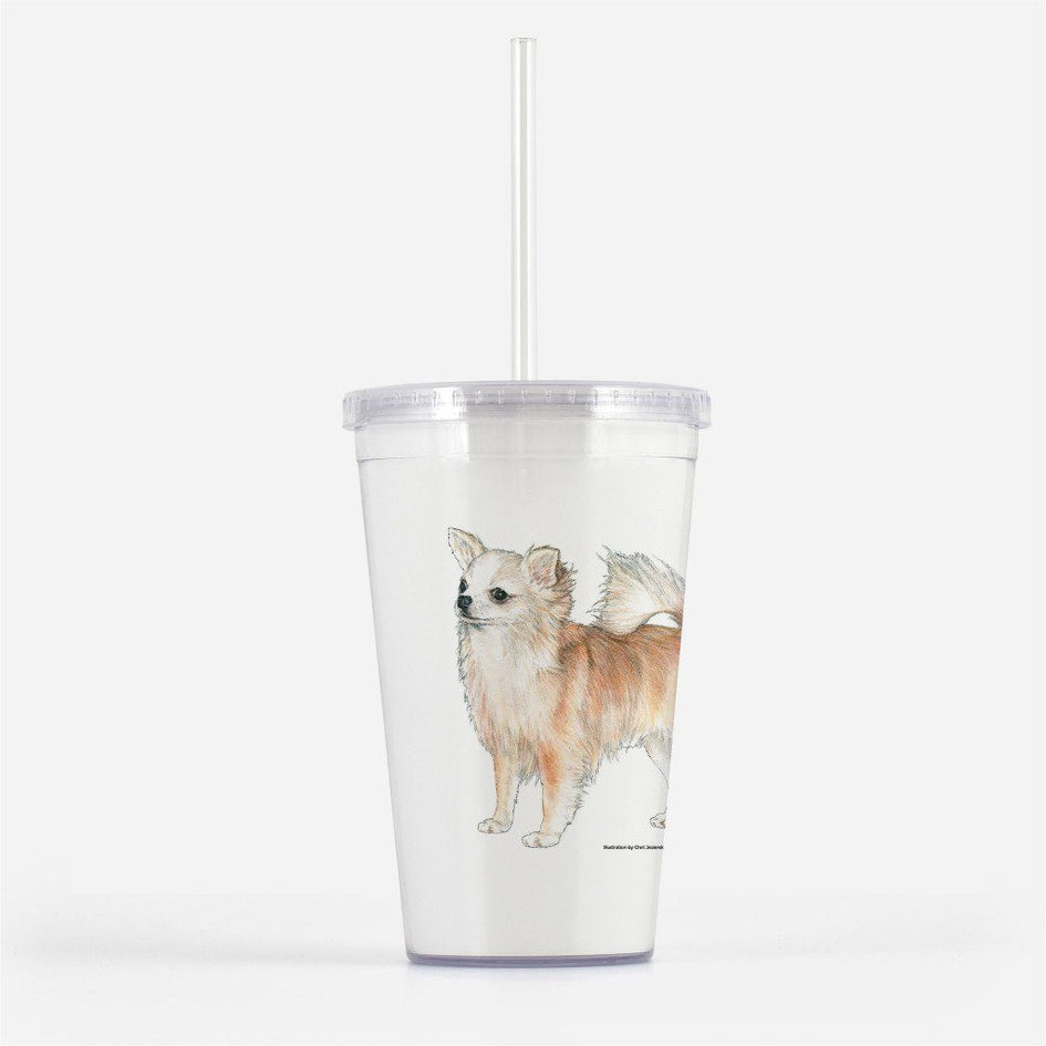 Longhaired Chihuahua Beverage Tumbler