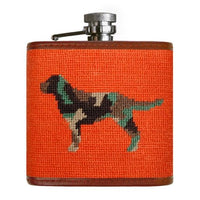 Camo Retriever Needlepoint Flask