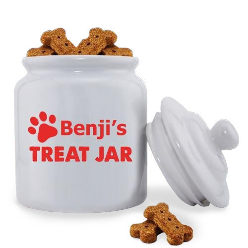 Personalized Dog Treat Jar - Pawprint