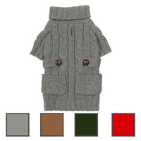 Pocket Cable Knit Dog Sweater