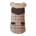 Wool & Shearling Plaid Dog Jacket