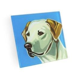 Yellow Labrador Hand Crafted Glass Dog Coasters