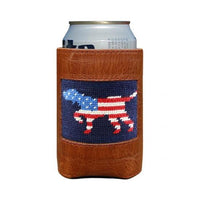 Patriotic Dog Needlepoint Can Cooler