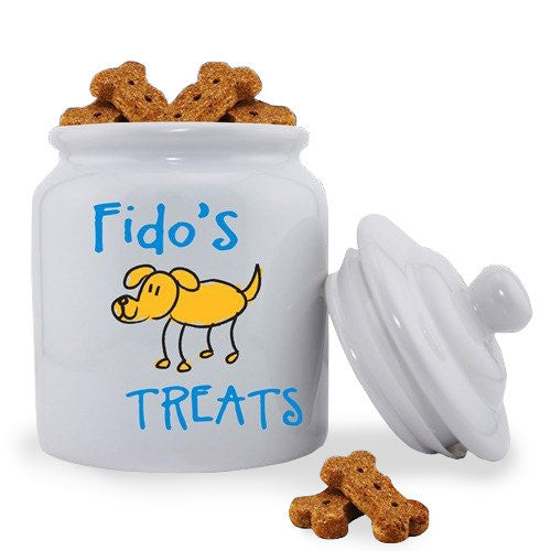 Personalized Dog Treat Jar - Cartoon Dog