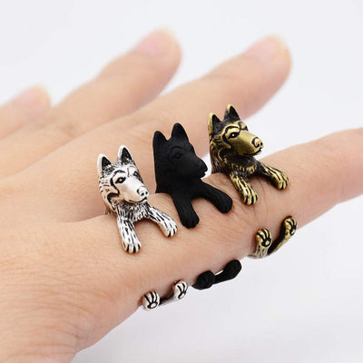 Siberian Husky Wrap Ring