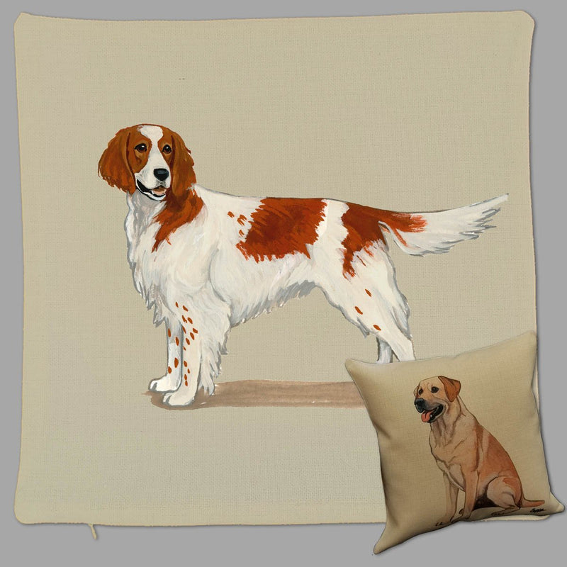 Irish Red and White Setter Pillow Cover