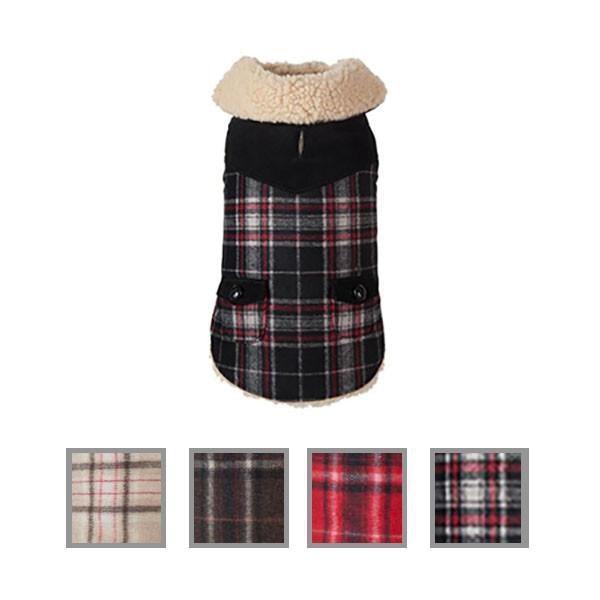 Wool Plaid Shearling Dog Coat