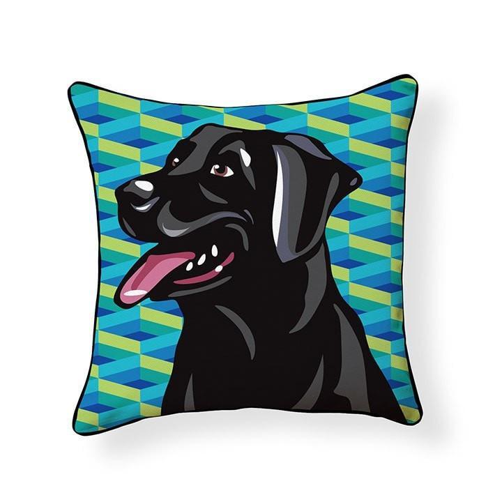 Black Labrador Pooch Decor Decorative Pillow
