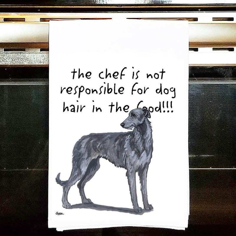 Scottish Deerhound Tea Towel