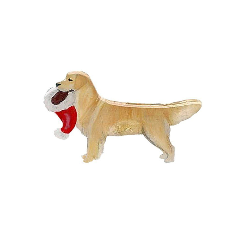 Golden Retriever Hand-Painted Holiday Pin